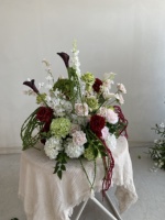 Boule de fleurs artificielles personnalisable de haute qualité, centre de table blanc et vert pour la décoration de mariages et de fêtes