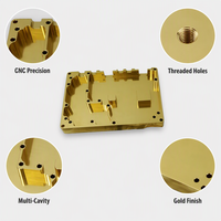 Caja de blindaje CNC de aluminio chapado en oro personalizada con cavidad RF y fresado por perforación, tolerancia de 0.002 mm para señal de equipos de comunicación