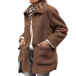 Nuevo Abrigo Grueso de Invierno de Piel Sintética de Zorro, Abrigo Tejido Esponjoso con Acabado Crudo para Mujer - Product Image 3