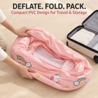 Baignoire gonflable imprimée pour bébé avec support intégré en forme de selle et corps en PVC de 0,3 mm pour la vente en gros