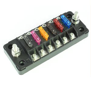 Boîtier de fusibles automatique BH-612PZF 1 entrée 6 sorties avec bornes +/- pour modifications de voitures/camping-cars/véhicules électriques 1 entrée 12 sorties 58VDC 75A MAX - Product Image 1