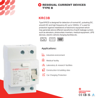 Disyuntor RCD tipo B de alta calidad 30mA 100mA 300mA 3P + N 415V Dispositivo de corriente residual 16A 25A 40A 63A 80A 100A Disyuntor RCD