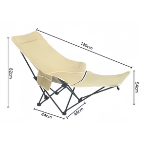 Chaise Lune Légère Pliable pour Camping et Plage avec Repose-Pieds et Oreiller de Voyage au Design Moderne pour Utilisation en Extérieur - Product Image 2