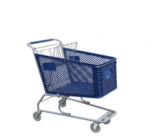 नया डिजाइन शुद्ध प्लास्टिक हैंड पुश शॉपिंग ट्रॉली सुपरमार्केट प्लास्टिक शॉपिंग कार्ट - Product Image 2