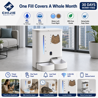 Intelligenter 2-in-1 Automatischer Tierfutterautomat mit 2K Live-Kamera, 4L Wasserbehälter, 5L Futterbehälter, WLAN-App-Steuerung, Zeitgesteuerte Fütterung für Katzen und Hunde im Innenbereich
