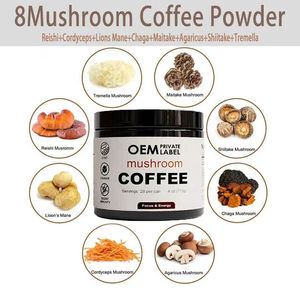 Supplément de boisson nootropique de soutien de la concentration d'énergie naturelle en poudre de café de champignon adaptogène de marque privée OEM - Product Image 4