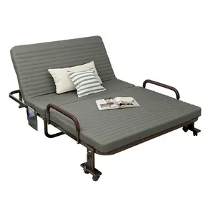 Modern folding living room furniture metal single double sofa folding cushion bed