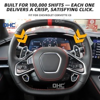 Paddle Shifter Magnetik Serat Karbon Forged Merah/Biru untuk Setir Chevy Corvette C8 Z06 Zr1 Z51 2020-2026 (Stok AS)