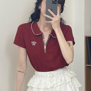 Polo de manga corta de marca de diseñador para mujer, camisetas informales cómodas a la moda de verano, proveedor OEM de alta calidad - Product Image 1