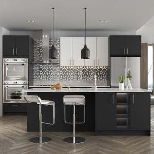 Muebles de Cocina Modulares Personalizados de Estilo Moderno, Juego Completo de Cocina, Isla de Cocina Moderna con Encimera de Mármol, Construcción en MDF, Fregadero Incluido - Product Image 3