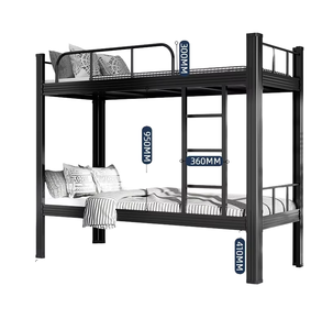 Letto <span class=keywords><strong>a</strong></span> soppalco salvaspazio in metallo con scrivania e scaffale integrati per adulti, ideale per appartamenti monolocali, lavoratori, campeggi e dormitori in cantieri edili - Product Image 2