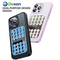 Deson Neuer Handy-Saugnapfhalter Magnetischer Quadratischer Klebender Spiegel-Handy-Saugnapf