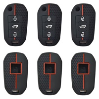 Pour Peugeot Remote Case Protect Shell Fabricant Silicone Couverture de clé de voiture avec porte-clés