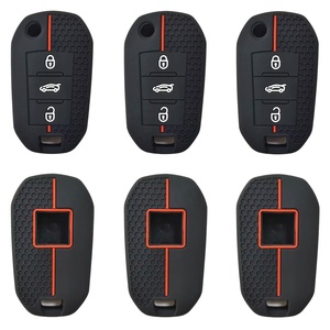 ปลอกซิลิโคนป้องกันกุญแจรถสำหรับ Peugeot เคสรีโมทพร้อมพวงกุญแจ - Product Image 3