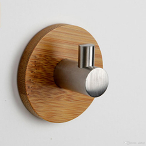 Bán Buôn Thép Không Gỉ Bằng Gỗ Trang Trí Tự Dính Tường Quần Áo Áo Hat <span class=keywords><strong>Hooks</strong></span> Cho Tường - Product Image 5