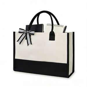 Sac fourre-tout en toile écologique à motif lettres imprimé sur mesure avec fermeture éclair, grande capacité, sac de plage - Product Image 1