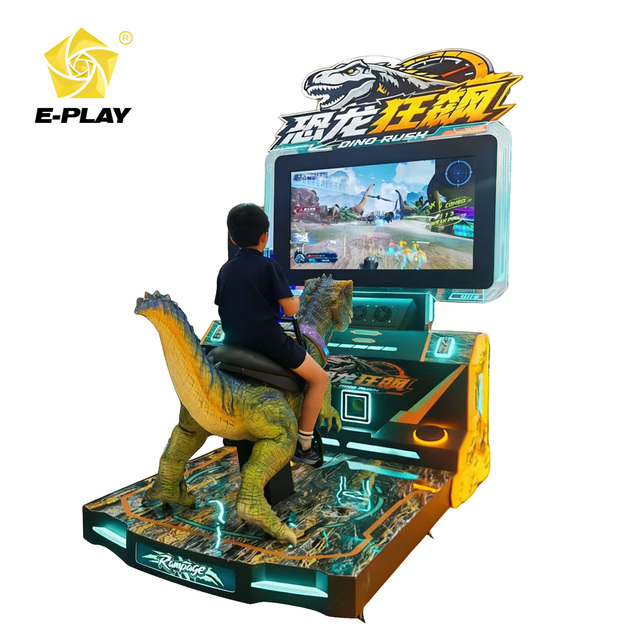 E-play 2026 New Vr Dinosaur Ride Simulator Adventure Shooting Game Machine 50-Inch 4K Display Indoor Amusement Equipment