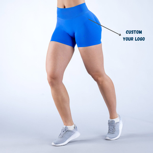 4,5 \ "de cintura alta sin costuras Scrunch Bum Gym Shorts Yoga Booty Running Pant con patrón sólido - Product Image 1