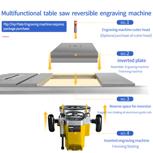 Scie à table pliante 255 mm 2000 W, machine à travailler le bois, haute précision, moteur horizontal 220 V pour couper le bois, l'aluminium, le PVC, le plastique - Product Image 3