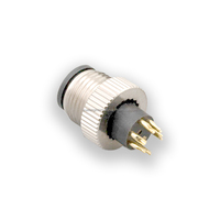 Connecteur en gros d'usine de haute qualité CE RoHS plaqué or, style de moulage, connecteur à souder IP67 M12 6pin