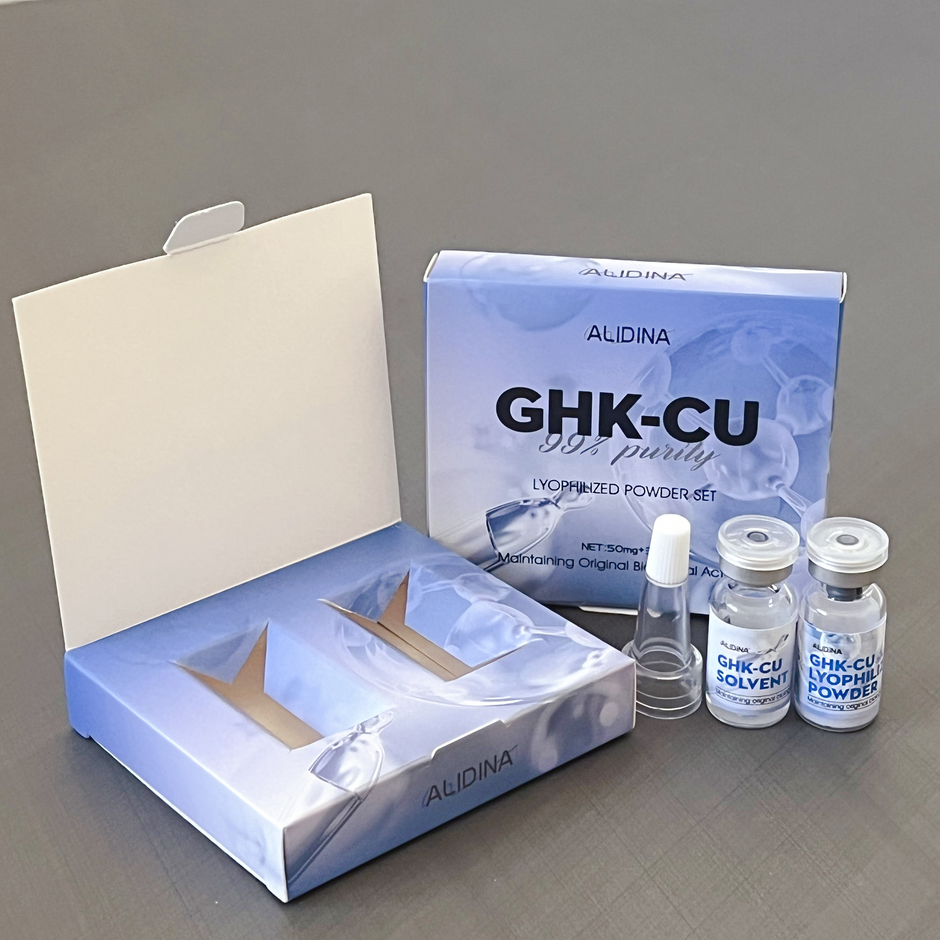 ZS оптовая продажа медный пептид GHK-Cu лиофилизированный порошок для кожи головы и волос синий медный лиофилизированный порошок выцветает тонкая линия и морщин
