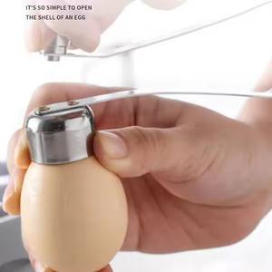 Ensemble de 5 outils à œufs en acier inoxydable : ouvre-œufs facile, 2 coupelles à œufs, 2 cuillères, 1 coupe-œufs – pour trancher et faire des œufs pochés - Product Image 2