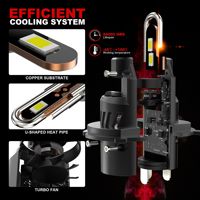 Phares de voiture LED à branchement direct U1 les plus vendus, modifiés avec ventilateur haute puissance série U