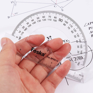 Regla de Plástico Grueso y Resistente de 180 Grados, Transparente, de 4 Pulgadas, con Regla Matemática Transparente para Dibujar Líneas Rectas y Nítidas - Product Image 5