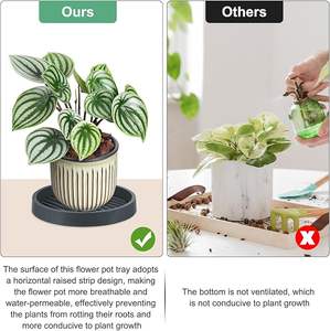 Nouvelle arrivée Bon marché Pratique pour la maison Jardin <span class=keywords><strong>à</strong></span> roulettes Grand support rond Plateau en plastique texturé pour l'extérieur - Product Image 5