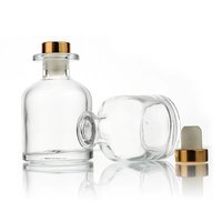 Bouteille de diffuseur d'huiles essentielles d'aromathérapie en verre réutilisable avec bouchon à vis et bâtons de rotin