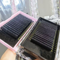 Extension de cils personnalisée en soie de vison super mate noir volume individuel Extensions de cils en cachemire Fournitures de plateau de cils