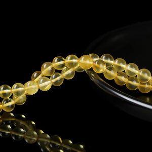 Perle di <span class=keywords><strong>Ambra</strong></span> Dorata Naturale Premium, Pietre Rotonde Traslucide Gialle Autentiche per Creazione di Gioielli Energetici Fai-da-Te - Product Image 2