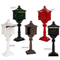 Boîte aux lettres vintage en aluminium moulé avec clé, robuste, pour usage extérieur en appartement, capacité 10L, finition thermolaquée