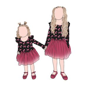 Custom maniche lunghe pieghe arricciate 2 strati maniche Tulle maniche svolazzanti Tulle vestito ragazza Tutu abito - Product Image 2