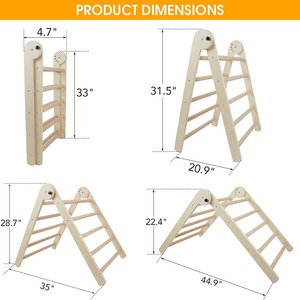 Benarita Wooden Climbing <b>Frame</b> 92x77.5x80cm Triangular Indoor <b>Play</b> Structure For Toddlers Children's Toy - Product Image 5