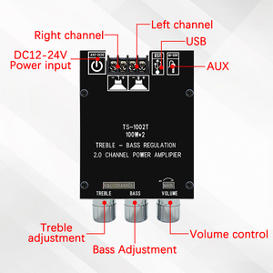 可定制TS-1002T专业双音频放大器板家用100W * <span class=keywords><strong>2</strong></span> FM高/低调节30w输出功率 - Product Image 3