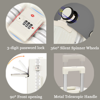 Valise à ouverture frontale en aluminium de grande capacité, ultra-légère, avec serrure à code et porte-gobelet, idéale pour les voyages d'affaires et les trajets quotidiens