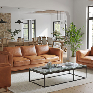 Divano in pelle Vintage Set divani mobili di lusso moderno divano modulare <span class=keywords><strong>3</strong></span> posti divano soggiorno divano - Product Image 3