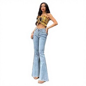 Jeans de Mezclilla 100% Algodón, Corte Ajustado, Cintura Baja, Estilo Y2K para Chicas, Mercado Estadounidense, con Características Resistentes a la Decoloración y Transpirables - Product Image 3