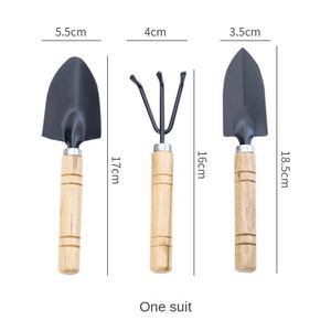 Ensemble de 3 mini-outils de jardinage en métal personnalisables avec logo, pour fleurs en pot, pour ameublir la terre, pelle à manche en bois - Product Image 4