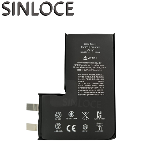 High Capacity Battery Cell For iPhone 15 Pro Max, No BMS Board, No Warning Pop-up