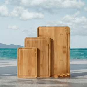Acacia <b>Wood</b> Chopping Block Rectangle Anti-Slip Green 2.0cm Thick Anti-Bacterial Sustainable Dishwasher Safe Single <b>Piece</b> Package - Product Image 1