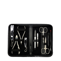 Juego de Manicura y Pedicura de Acero Inoxidable de Lujo de 14 Piezas, Kit de Cuidado de Belleza Unisex con Logotipo Personalizado, Marca y Bolsa PK
