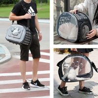 Vente en gros d'usine sac à dos de transport pour animaux de compagnie capsule spatiale conception de mousse transparente fermeture éclair portable en cuir PU EVA transportant des chats chiots