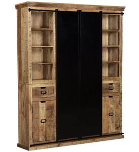 Premium Handcrafted Solid Wooden Armoire Storage Cabinet with Spacious Drawers Shelves and Traditional <b>Rustic</b> Design for Bedroom - Product Image 2