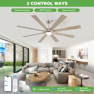 พัดลมเพดานอัจฉริยะขนาด 62 นิ้ว รุ่นขายดีปี 2025 ควบคุมผ่านแอป Tuya รองรับ Google <span class=keywords><strong>Alexa</strong></span> รีโมทคอนโทรล มอเตอร์ DC ไฟ LED ใช้ได้ทั้งภายนอกและภายในบ้าน เหมาะสำหรับโรงแรมและที่พักอาศัย - Product Image 2