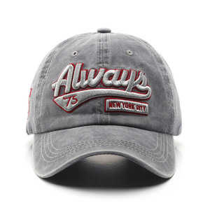 Gorra de Béisbol '75 New York City' Gris Unisex de Algodón con Protección Solar, Gorra de Lona con Bordado Personalizado para Hombre y Mujer - Product Image 1
