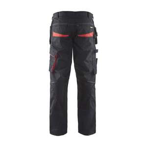 BLAKLADER - 149613309956C62 Pantalon de service stretch avec poches à clous Noir/Rouge-PANTALON DE TRAVAIL EAN 7330509548943 - Product Image 2
