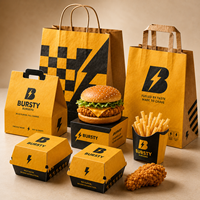 Emballage alimentaire personnalisé avec logo pour hamburgers, ailes de poulet, frites, carton en papier jetable, fournisseur commercial pour la vente à emporter