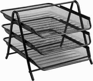 3 Tier Stackable Paper Tray <b>Organizer</b> for Desk Metal <b>File</b> Rack Document Holder Desktop Storage for Office Home or School - Product Image 6
